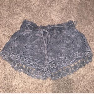 Gray Lace Shorts